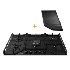Sole - Combo Encimera SOLE SOLCO067 a Gas GLPGN 5 Hornillas + Parrilla Max Grill SOLPAR002