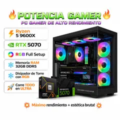 RYZEN - PC Gamer Pro ULTRA XTREME Ryzen 5 9600X RAM 32GB DDR5 SSD 1TB GRAFICA ASUS RTX 5070 12GB