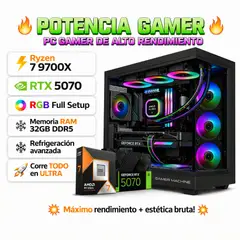 RYZEN - PC Gamer Pro ULTRA XTREME Ryzen 7 9700X RAM 32GB DDR5 SSD 1TB GRAFICA ASUS RTX 5070 12GB