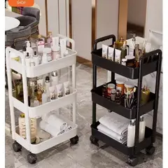GENERICO - Carrito Organizador de almacenamiento   de 3 niveles Negro
