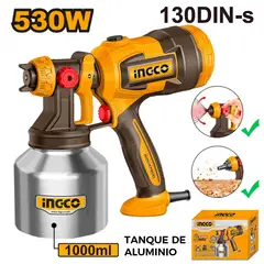 INGCO TOOLS - PISTOLA PARA PINTAR TANQUE INOXIDABLE ELÉCTRICA INGCO 530W SPG45061