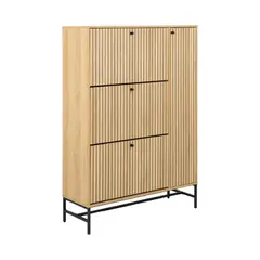 MASIVA HOME - Zapatera Boston abatible 4 puertas Marrón - Masiva Home