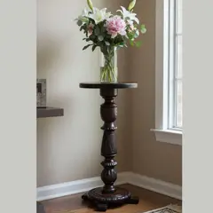 START FG - Porta macetero Pedestal en madera marron
