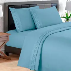 CASATEX - Juego de Sábanas Bordadas Broderie 2 plazas 3000 Hilos