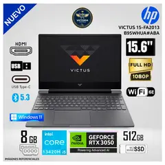 HP - Laptop HP Victus 15-FA2013DX Intel Core i5 13420H 8GB RAM 512GB SSD RTX 3050 6GB 15.6" FHD Windows 11 (B95WHUA#ABA)