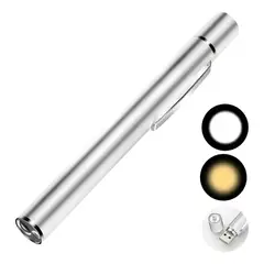 GENERICO - Linterna Médica Led Recargable Usb Con Luz Blanca Y Cálida
