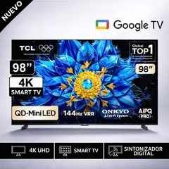 TCL - Televisor Tcl 98 Qd Miniled 4k 98P8L Google TV