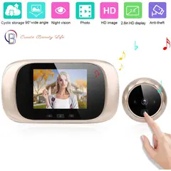 PUREPOWER - Mirilla de puerta digital inalámbrica con visión nocturna por infrarrojos para seguridad el hogar