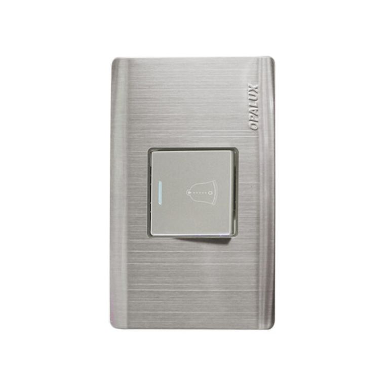Pulsador Metalico Dado para Instalaciones Electricas Residenciales y Comerciales Opalux OP-011BS