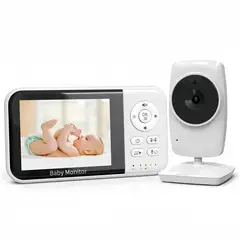 PUREPOWER - Monitor de Bebé con Cámara y Audio, con Visión Nocturna, Two-Way Talk,Nana,Sensor de Temperatura