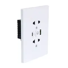 CUBULL - TOMACORRIENTE DOBLE UNIVERSAL  15A /250V  + 1 USB + 1C BLANCO