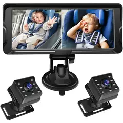 PUREPOWER - Monitor de Bebé con Pantalla 7.0'' y  Visión Nocturna y Ángulo Amplio para Asiento Trasero de Coche