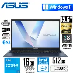 ASUS - LAPTOP ASUS VIVOBOOK 15 INTEL CORE 5 120U X1504VA 90NB13Y1-M02EA0 RAM 16GB DDR4 SSD 512GB 15.6"