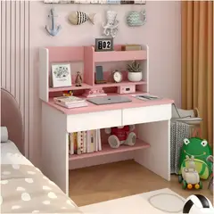 MASIVA HOME - Escritorio Infantil Megan Rosa y Blanco - Masiva Home