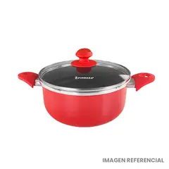 FINEZZA - Olla antiadherente Finezza FZ-X324AH Rojo 24cm 3L con tapa
