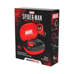 XTECH - Audífonos TWS Spider-Man Miles Morales - Bluetooth 5.1 - Estuche De Carga - Micrófono HD - Negro/Rojo