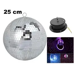 GENERICO - Bola Disco Espejo de 25cm con Motor Girador