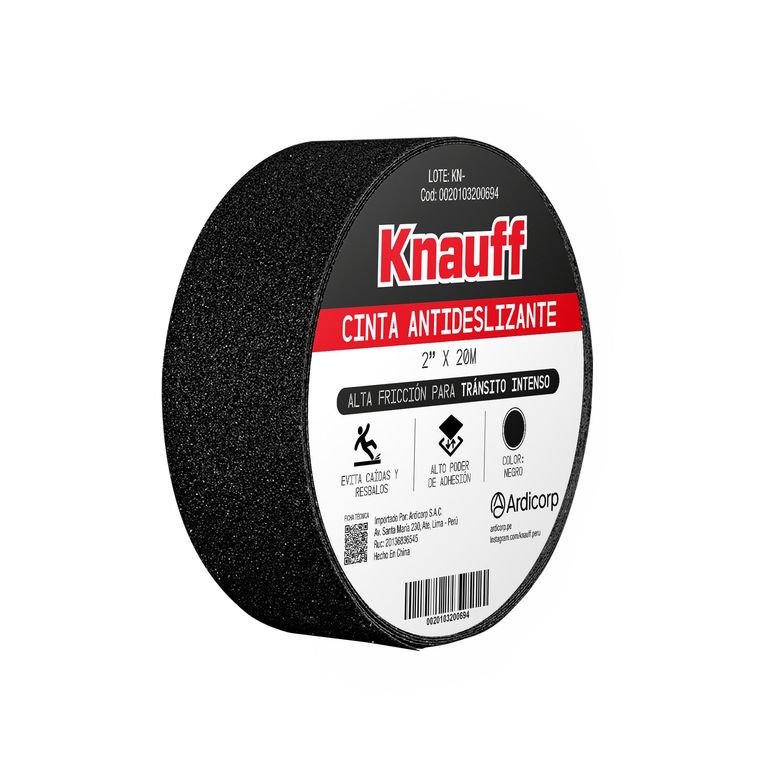 Cinta Antiderrapante Antideslizante Negro 20 mts Largox 50mm Abrasivo Knauff