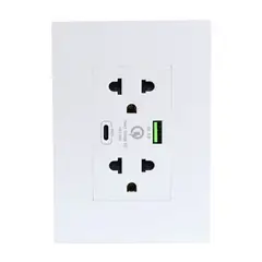 CUBULL - TOMACORRIENTE DOBLE UNIVERSAL  15A /250V  + 1 USB + 1C BLANCO  CARGA RAPIDA PACK X 2