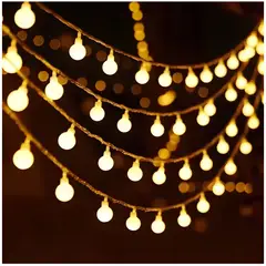 ARTEZA - Guirnalda LED 16m 200 Luces Cálidas Tipo Bolita Cable Transparente 220V Interior Exterior