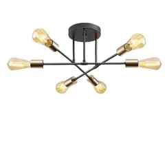 U BUY - Lámpara De Techo Moderna 6 Luz E27 Lampara Colgantes Con Diy