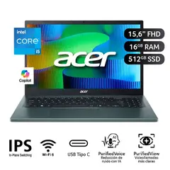 ACER - Laptop Acer Aspire Intel Core i5 13420H 16GB 512SSD 15.6 FHD IPS Win11