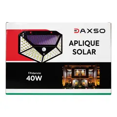 GENERICO - Luminaria Lampara Aplique Solar LED 40W con Sensor de Movimiento
