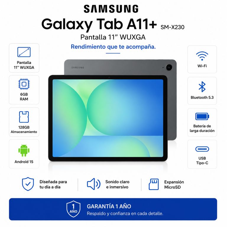 Tablet Samsung GALAXY TAB A11 PLUS 6GB/128GB 11 Pulgadas - Graphite