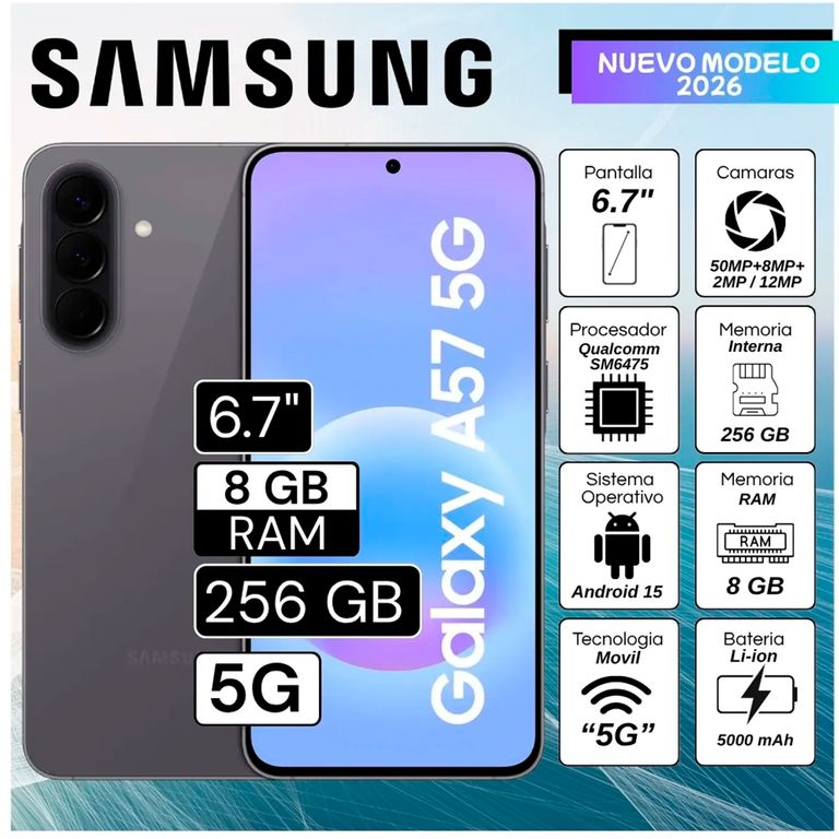 CELULAR GALAXY A57 5G 8RAM 256GB GRIS