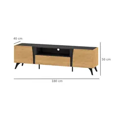 MASIVA HOME - Mesa de TV 65 Verona Marron claro y Negro - Masiva Home