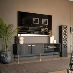 MASIVA HOME - Mesa de TV 55 Haruto Negro - Masiva Home