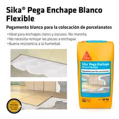 SIKA - Pegamento para Porcelanatos Sika Pega Enchape Blanco Flexible x 25Kg