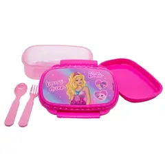 Childrens Club - Tupper Pp 600ml Con Cubiertos Barbie Princesa