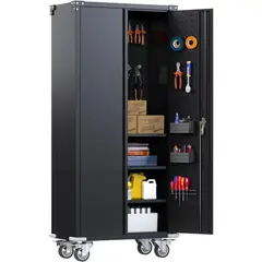 QUICK - Armario Metálico Alto 5 Niveles Accs. Panel De Herramienta