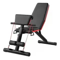 EASY FIT - Press Banca Abdominal Reclinable  Para Pesas Con Bandas