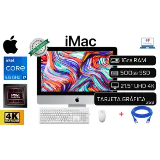 APPLE - Apple Imac I7 4.6 Ghz 16GB RAM 500GB SSD Video 2GB GDDR5 21.5" 4K + Hdd 1TB