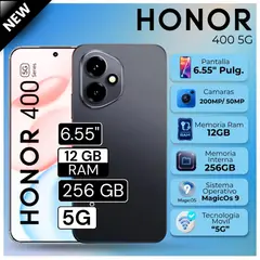 HONOR - Celular Honor 400 6.55"  Pulg. 12GB RAM 256GB RAM MagicOS 9.0 - Negro