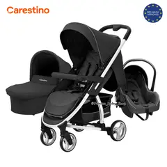 CARESTINO - Coche Cuna Travel System Premium 3en1 -LONDON- Negro