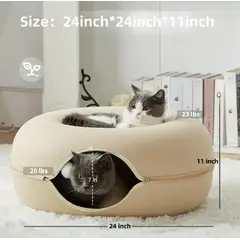 GENERICO - Cama Dona 2 en 1 para Gatos y Mascotas - BEIGE - 50*50*20