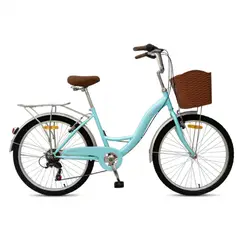 GENERICO - Bicicleta Urbana KOMBAT Lady Aro 26 con Canasta, Parrilla y 7 Velocidades