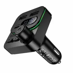 BOROFONE - Cargador Transmisor FM Para Auto Borofone BC61 - Bluetooth 5.4 -  45W - USB + USB-C - Negro