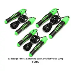 GENERICO - Soga para Saltar con Contador Verde 300g 3und