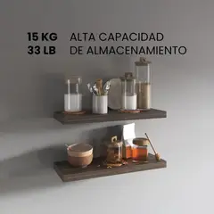 MASIVA HOME - Repisa Carla flotante set de 2 Marron - Masiva Home
