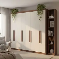 MASIVA HOME - Ropero Enzo 8 puertas Marrón y Blanco - Masiva Home
