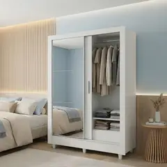 MASIVA HOME - Ropero Makio 2 puertas con espejo Blanco - Masiva Home
