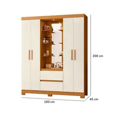 MASIVA HOME - Ropero Moro 4 puertas Marrón y Blanco - Masiva Home