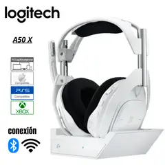 LOGITECH - Audífonos Logitech G Astro A50 X Lightspeed Bluetooth para PS5, PC y Xbox con Base Blanca