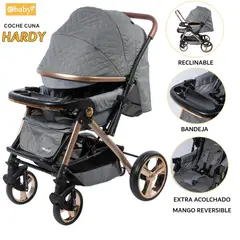 EBABY - Coche cuna HARDY mango reversible  EB1157 Gris