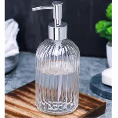 GENERICO - Dispensador de jabon Frasco de vidrio 500ml - Rayas