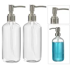 GENERICO - Dispensador de jabon Frasco de vidrio 500ml - Plata